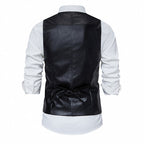 Herren elegante Kunstlederweste