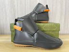 Unisex nan knöchelhohe Lederimitat-Boots mit Klettverschluss und rutschfester Gummisohle R&B