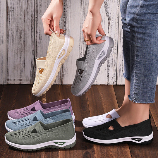 Damen Atmungsaktive Slip-On Freizeitschuhe mit elastischem Riemen R&B