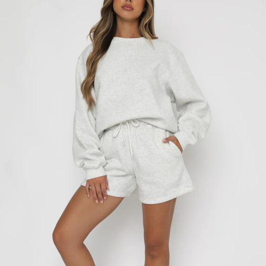 Damen Lässiges Sweater-Shorts-Set mit hohem Tragekomfort R&B