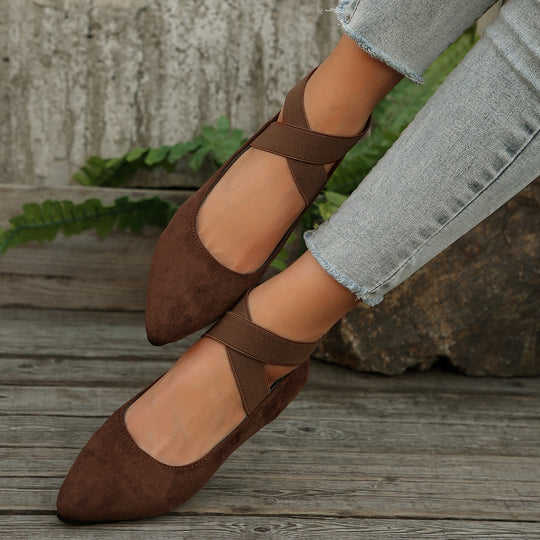 Damen Bequeme Ballerinas mit elastischem Riemchen und modischem Design R&B