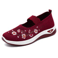 Damen Slip-On Ballerinas mit floralem Strickdesign R&B