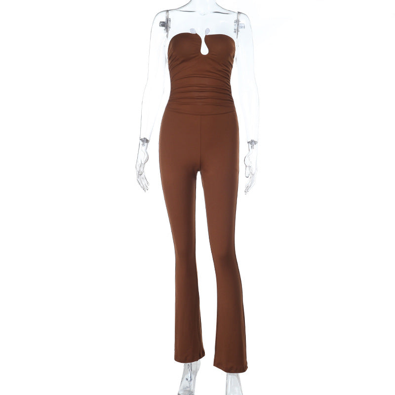 Damen Stilvolles Jumpsuit mit tailliertem Schnitt und ausgeschnittenem Detail R&B