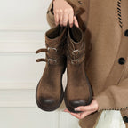 Damen Stiefel mit stylischen Schnallen und robustem Profil R&B