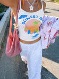 Damen Tanktop mit kreativem Sommermotiv und lässigem Schnitt R&B