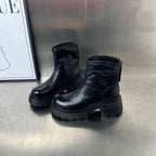 Damen trendige Stiefeletten mit robustem Profil und hochwertigem Leder R&B