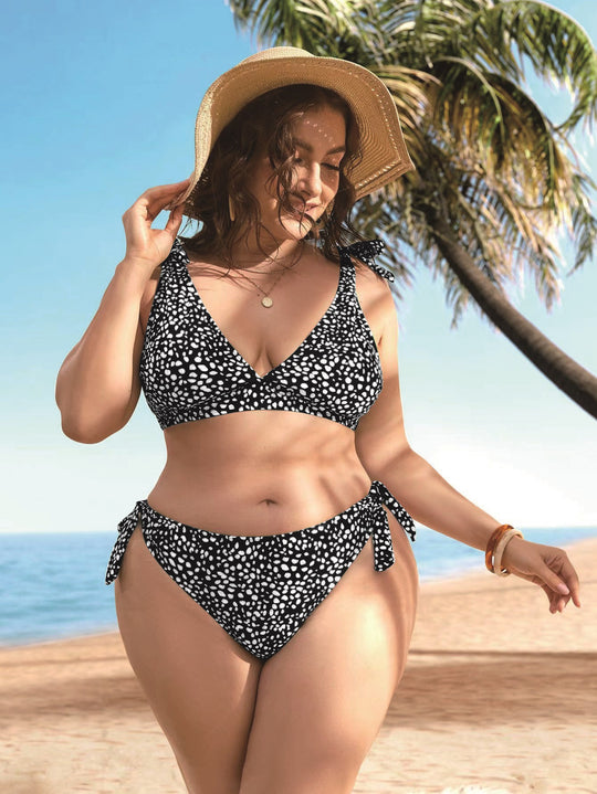 Damen Triangel-Bikini-Set mit verspieltem Knotendesign R&B