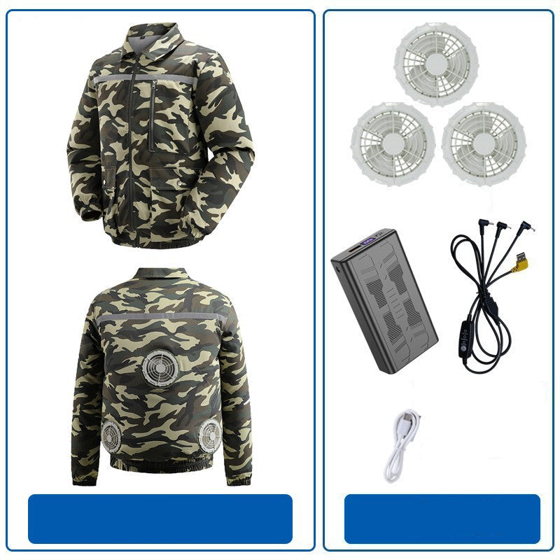 Herren nan belüftete Arbeitsjacke mit integrierten Lüftern, USB-Stromanschluss und reflektierenden Einsätzen R&B