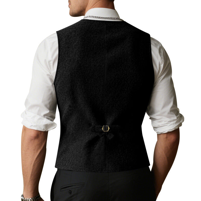 Herren elegante Weste mit praktischen Taschen und modischen Knopfdetails R&B