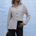 Damen Strukturierte Bluse mit Knopfdetail und Brusttaschen