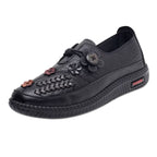 Damen Bequeme Mokassins mit floralem Design und elastischem Riemen