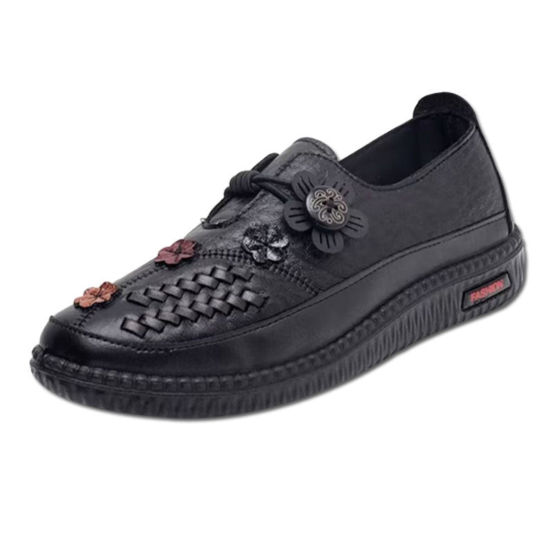 Damen Bequeme Mokassins mit floralem Design und elastischem Riemen