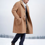 Herren eleganter und wärmer Wintermantel mit doppelter Knopfleiste und praktischen Taschen R&B