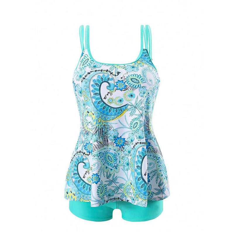 Damen Tankini-Set mit femininer Schnittführung und floralen Akzenten R&B