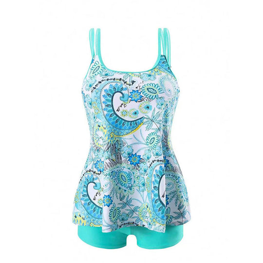 Damen Tankini-Set mit femininer Schnittführung und floralen Akzenten R&B