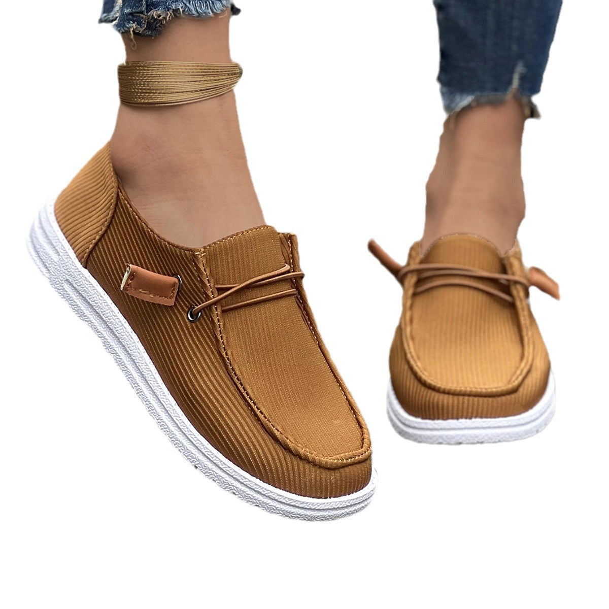 Damen Slip-On Sneakers mit elastischem Obermaterial und rutschfester Sohle R&B