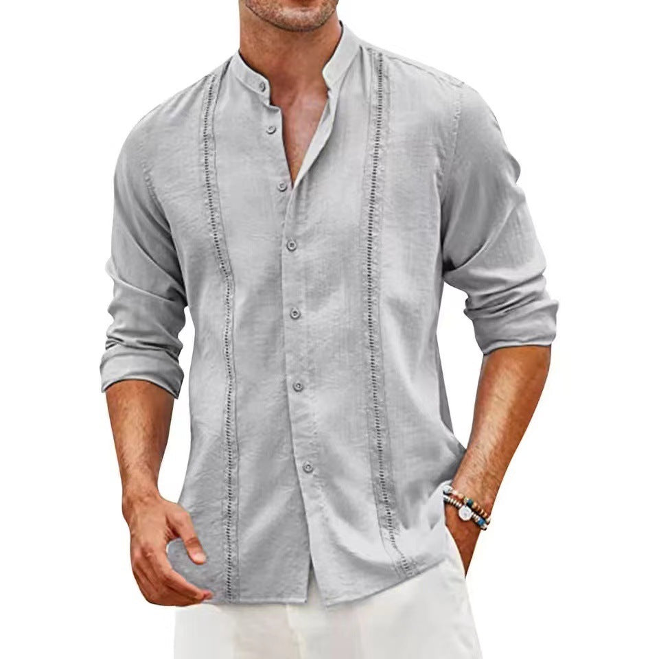 Herren lässige Leinenbluse R&B