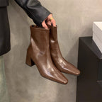 Damen Stiefeletten mit elegantem Blockabsatz und spitzem Schnitt R&B