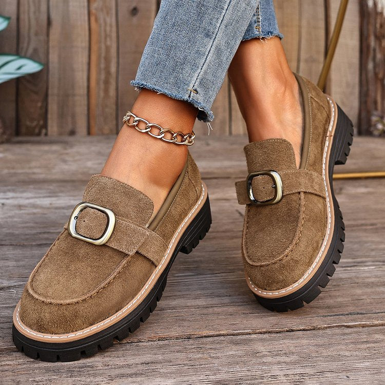 Damen Mokassins mit dekorativem Schnallen-Detail und rutschfester Sohle R&B