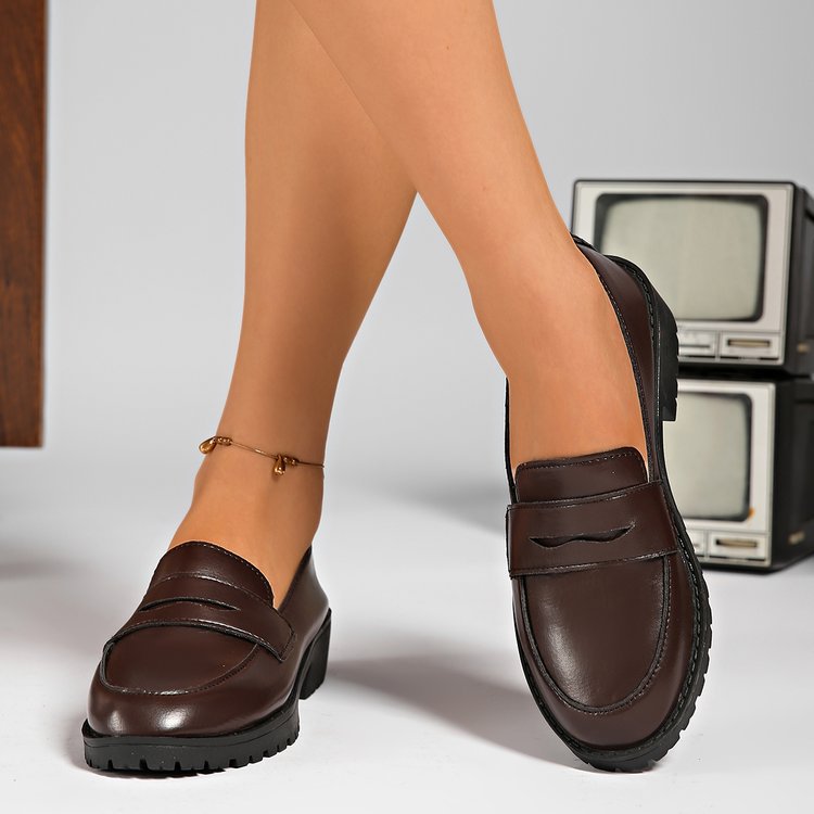 Damen Loafers aus hochwertigem Leder mit bequemer Laufsohle R&B