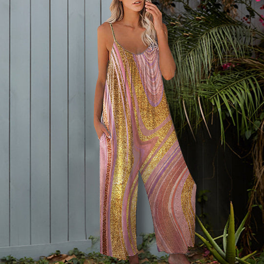 Damen Sommerlicher Overall mit floralem Design und praktischen Taschen R&B