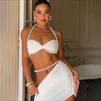Damen Oberteil und Rock Set mit perlverziertem Design R&B