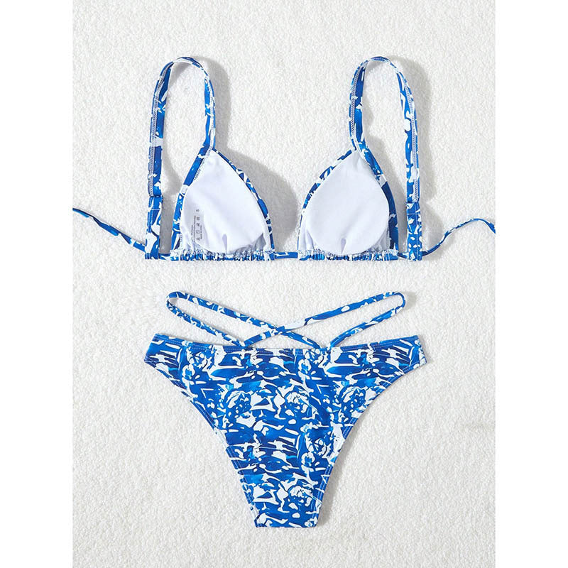 Damen Triangel-Bikini mit gekreuztem Rückenteil