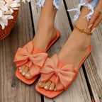 Damen Slide-Sandalen mit dekorativen Schleifen-Applikationen R&B