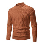 Herren Strickpullover mit modernem Zopfmuster und hohem Kragen R&B