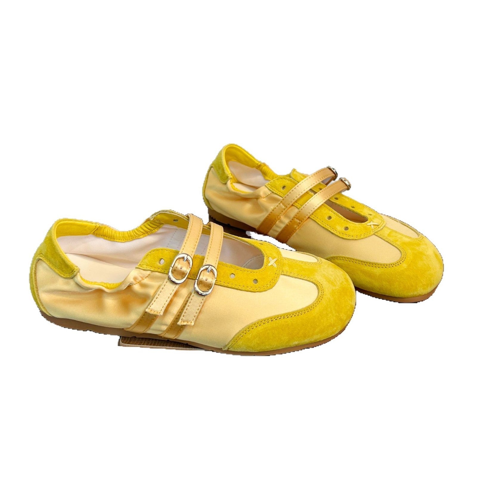 Damen elegante Schnürschuhe mit modischen Doppelriemen R&B