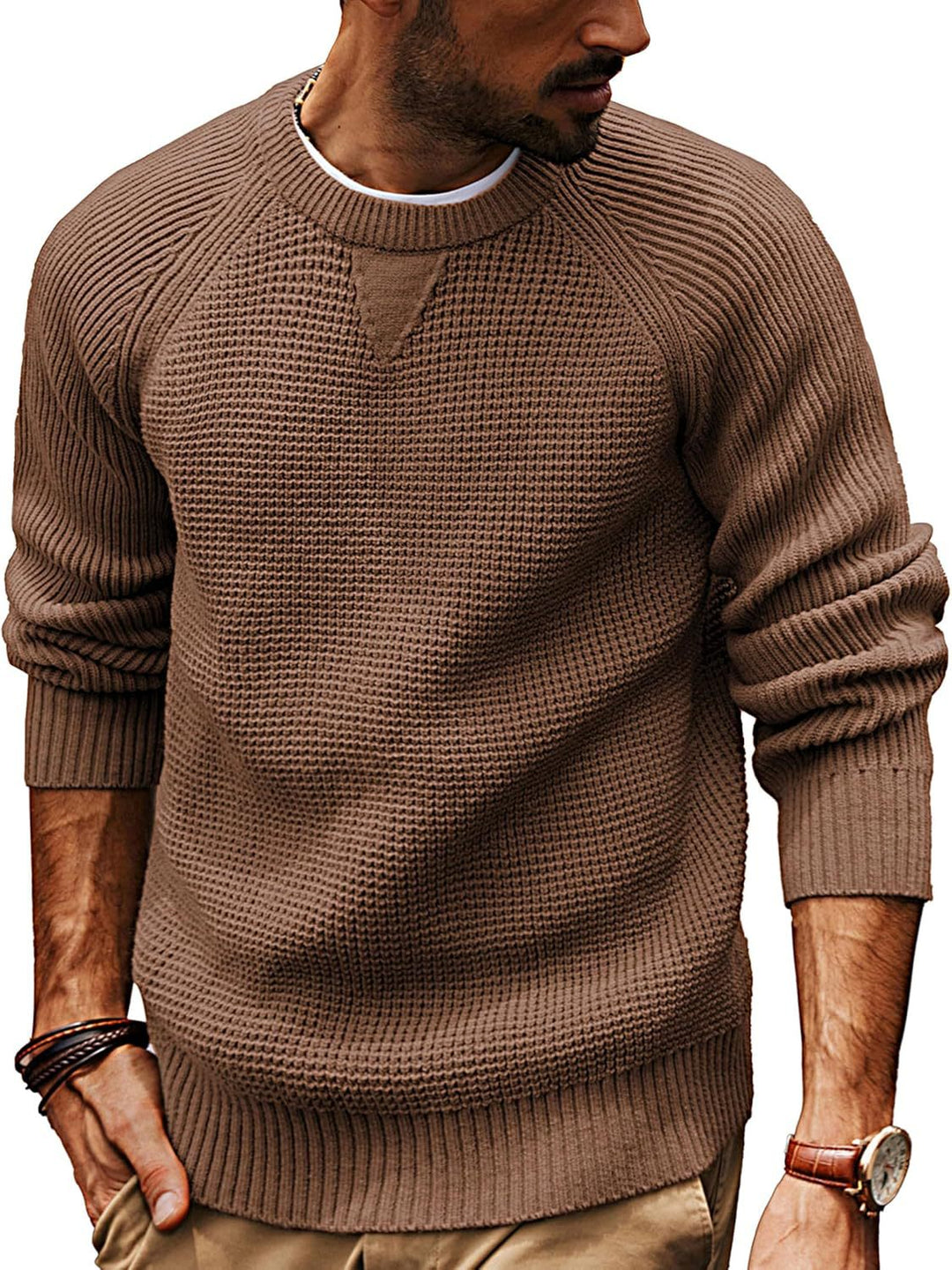 Herren strukturiertes Pullover mit lässigem Schnitt R&B