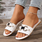 Damen Modische Riemensandaletten mit elegantem Schmuckdetail R&B