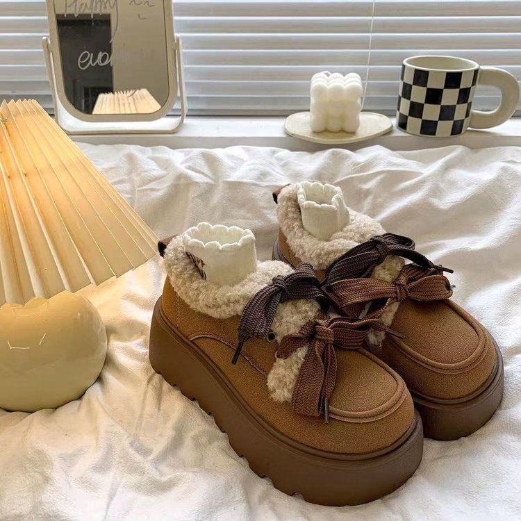 Damen Gemütliche Mokassins mit flauschigem Innenfutter und modischem Riemendesign R&B