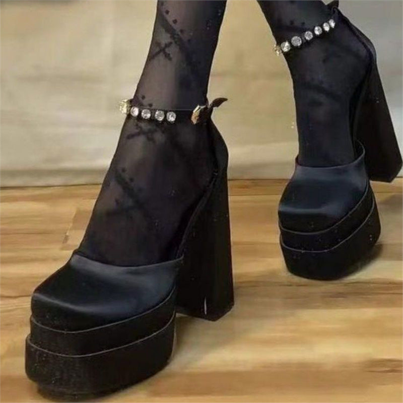 Damen Plateau-High Heel Sandalen mit eleganter Riemchenverzierung R&B