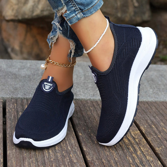 Damen Bequeme Slip-On Sneakers mit atmungsaktivem Obermaterial und gepolsterter Sohle R&B