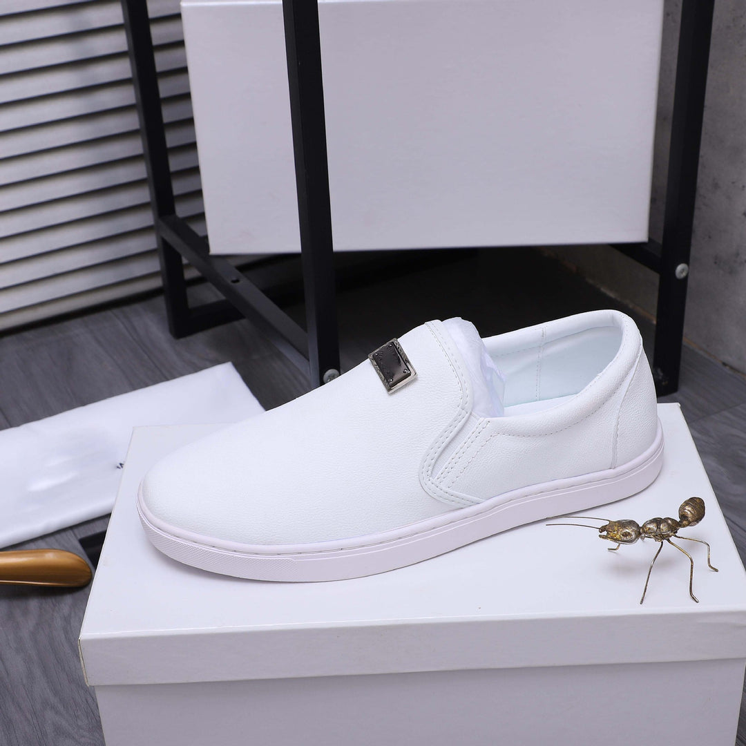 Damen Bequeme Slip-On Sneakers mit eleganter Lederriemen-Applikation R&B