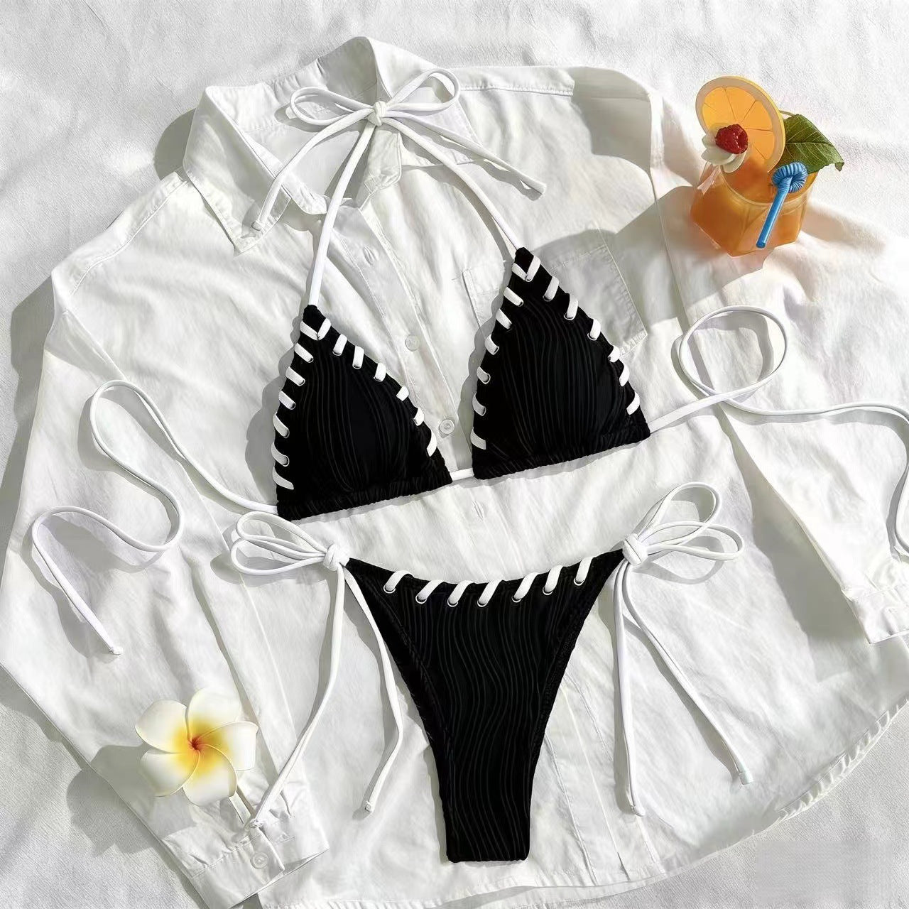 Damen Bikini-Set mit elegantem Rüschendesign und verstellbaren Trägern R&B