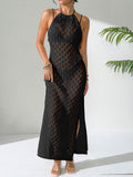 Damen eleganter Häkel-Maxikleid R&B