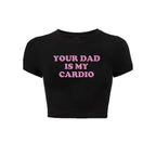 Damen Crop-Top mit witzigem Spruch und modernem Schnitt R&B