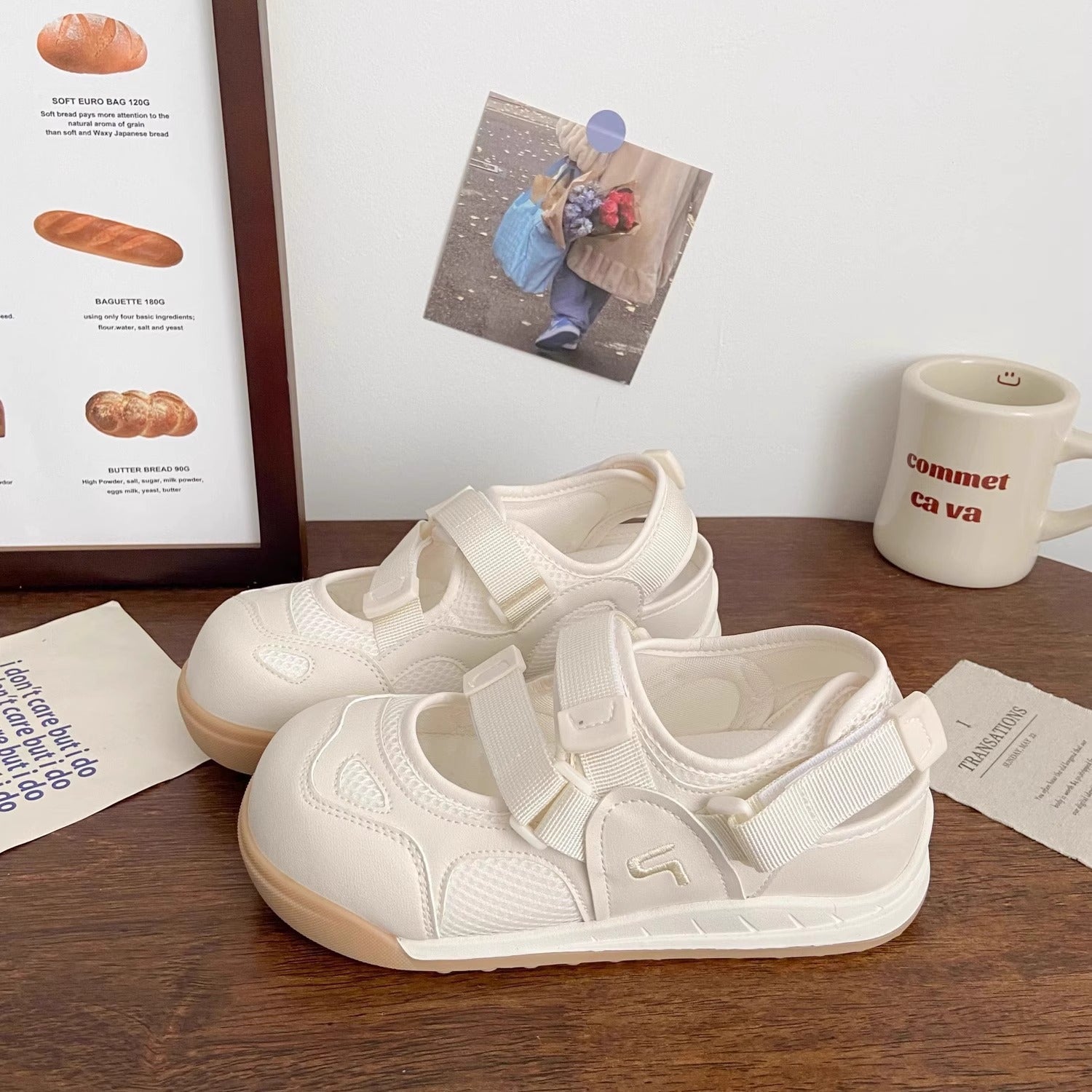 Damen Komfortable Sneaker mit rutschfestem Klettverschluss und atmungsaktivem Obermaterial