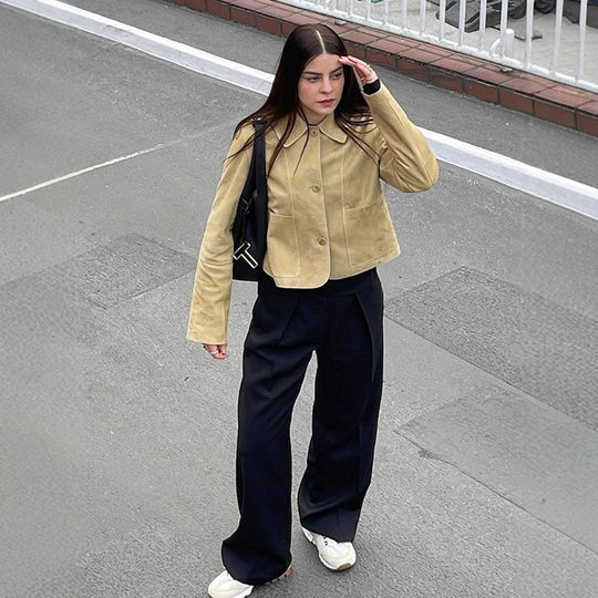 Damen Kunstlederjacke im zeitlosen Design mit eleganten Details R&B