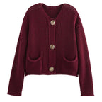 Damen Strickjacke mit dekorativen Knöpfen