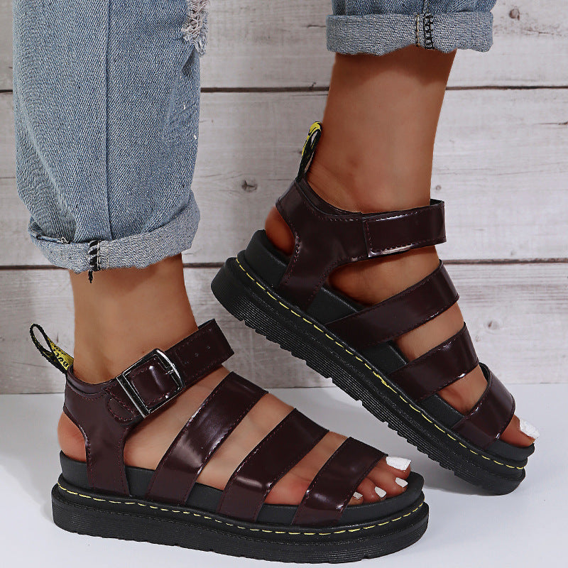 Damen Komfortable Sportliche Sandalen mit Verstellbarem Riemen und Robustem Profil R&B