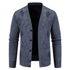 Herren Strickjacke mit eleganter Rautenstruktur R&B