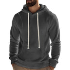 Herren bequemer Fleece Kapuzenpullover mit hohem Kragen und praktischer Kängurutasche R&B