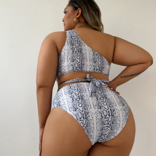 Damen Asymmetrisches Cut-Out Bikini-Set R&B