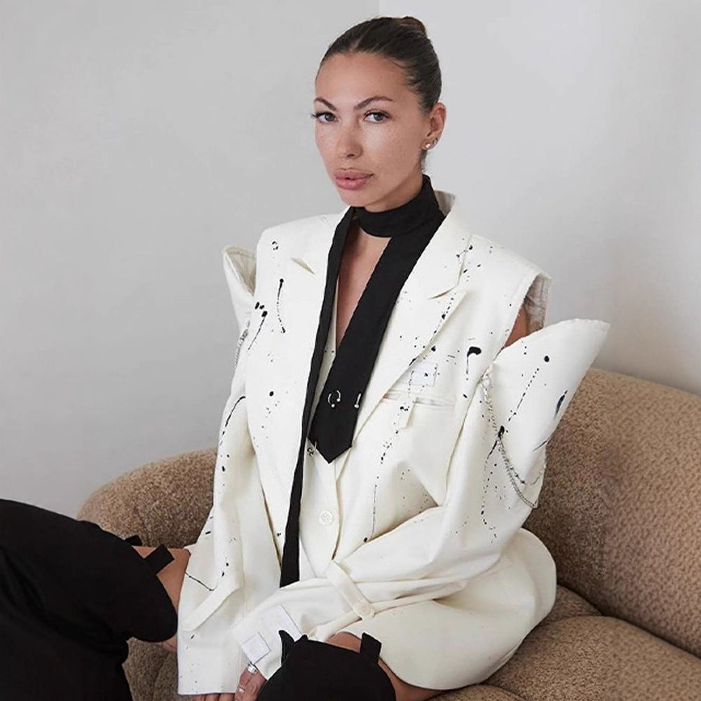 Damen Übergrößen Blazer mit kreativen Designelementen R&B