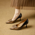 Damen Elegante spitze Pumps mit glamourösem Schleifenakzent