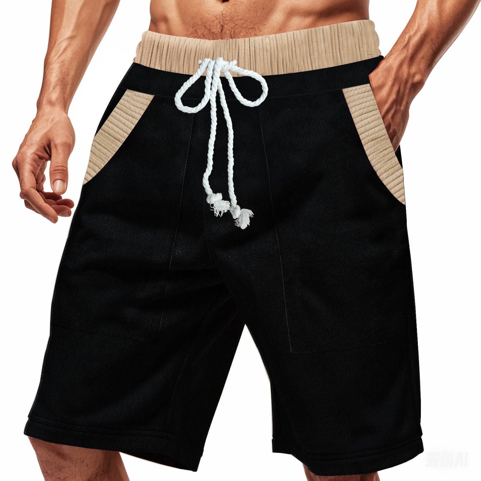 Herren Freizeit-Shorts mit elastischem Bund und praktischen Seitentaschen R&B
