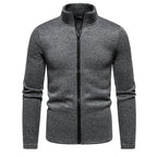 Herren Fleecejacke mit hoher Stehkragen und durchgehendem Reißverschluss R&B